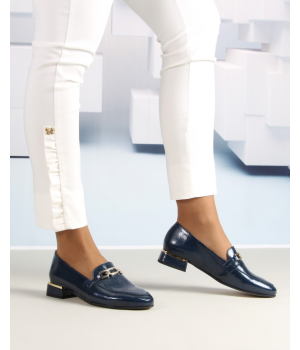 Sapatos Verniz Cobril Azul Samelli Ref:CF2411