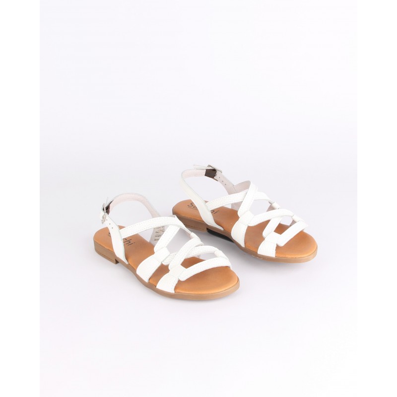 Sandalias Rasas Brancas em Couro SACCHI Ref: 3401 Sandalias Rasas Brancas em Couro SACCHI Ref: 3401