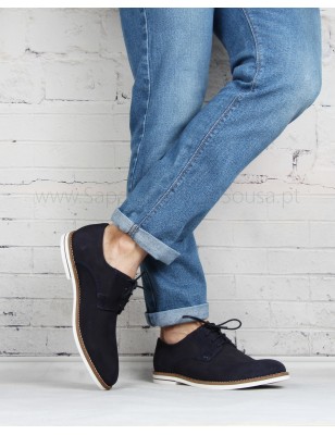 Sapatos Azuis Camurca Gravada HOLD Ref: 554C