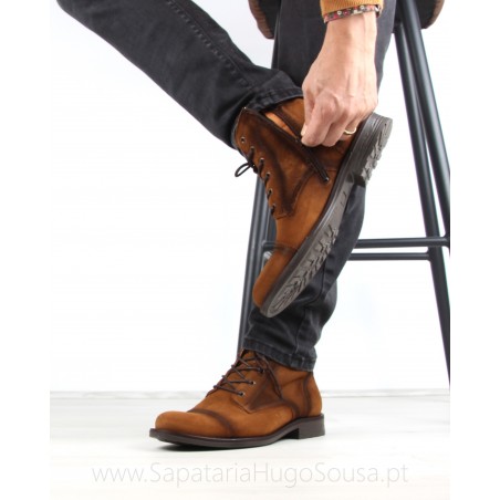Botas Homem Camurca Camel HOLD Ref: 134