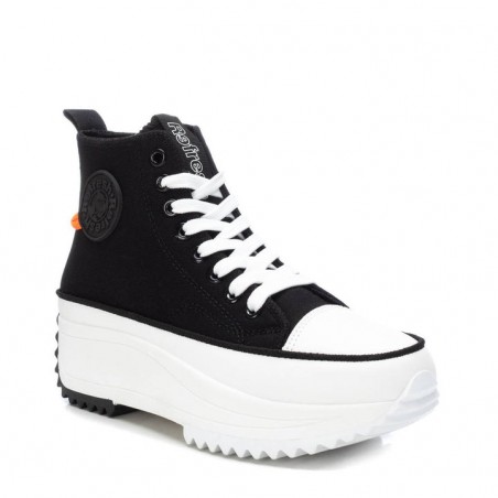 Sapatilhas Pretas de Lona com Plataforma Alta REFRESH Ref: 171837