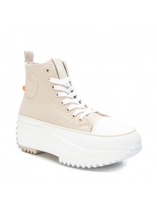 Sapatilhas Bege de Lona com Plataforma Alta REFRESH Ref: 171837