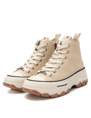 REFRESH Sapatilhas de Lona Cano Alto Bege Ref: 172317