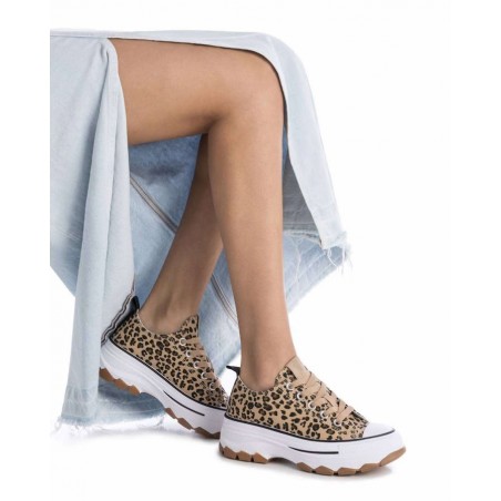 REFRESH Sapatilhas Com Plataforma Padrao Leopardo Ref:172477