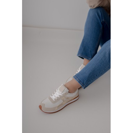 Sapatilhas Douradas e Beges para Mulher Ref: TT-40