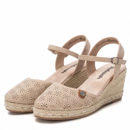 Refresh Sandália de Cunha Bege Ref:172639B