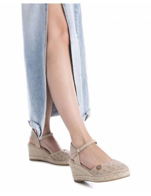 Refresh Sandália de Cunha Bege Ref:172639B