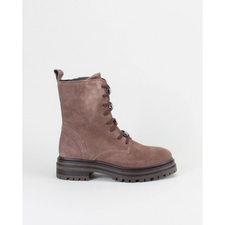 Botas Estilo Militar Em Camurca Taupe - Sacchi Ref: 6849
