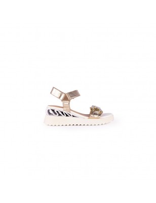Sandálias de Cunha Rock Away White/Gold Ref: 85671
