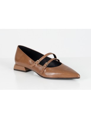 Sapatos Rasos Pele Taupe Ref: 2488