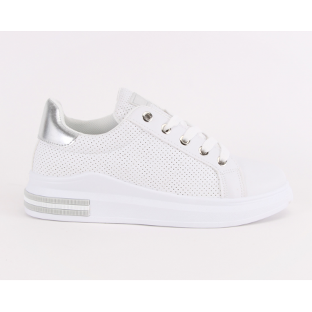 Sapatilhas Branco/Prata Para Senhora A2321S