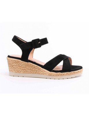 Sandalias de Cunha Pretas Para Senhora  