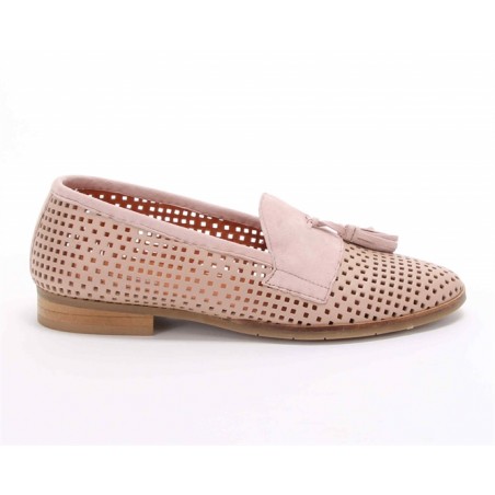 Sapatos Rasos Para Senhora Em Pele Perfurada Nude SACCHI