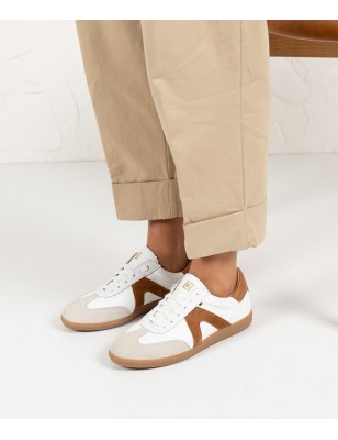 SACCHI SAPATILHAS SENHORA BRANCO/CAMEL Ref:S026P