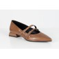 Sapatos Rasos Pele Taupe Ref: 2488