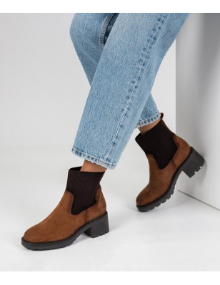 Botins com Elastico Camurca Camel SACCHI Ref: 2437