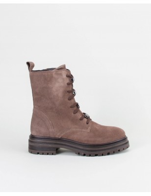 Botas Estilo Militar Em Camurca Taupe - Sacchi Ref: 6849