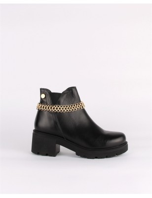 Botins de Cano Curto com Corrente Dourada Ref: 7928