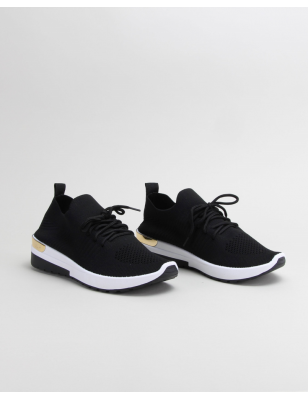 Sapatilhas  Malha  Pormenor Dourado Ref: G-363