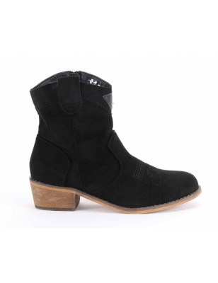 Botas Texanas Pretas De Cano Curto Para Senhora