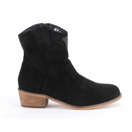 Botas Texanas Pretas De Cano Curto Para Senhora
