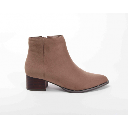 DIFFERENT Botas De Salto Alto Pele De Pessego Taupe Para Senhora Ref: 6829T
