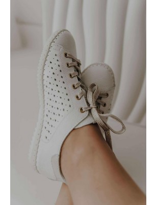 SACCHI SAPATILHAS DE SENHORA BRANCAS/OURO  REF:2848-37B