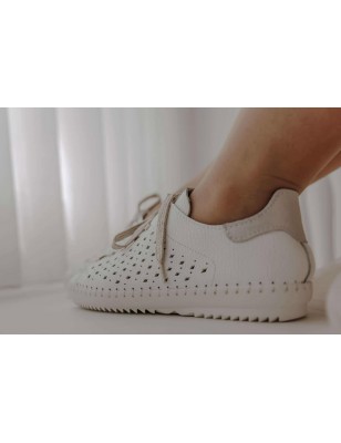 SACCHI SAPATILHAS DE SENHORA BRANCAS/OURO  REF:2848-37B