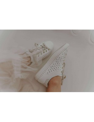 SACCHI SAPATILHAS DE SENHORA BRANCAS/OURO REF:2848-37B