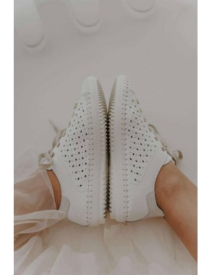 SACCHI SAPATILHAS DE SENHORA BRANCAS/OURO REF:2848-37B