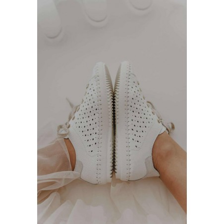 SACCHI SAPATILHAS DE SENHORA BRANCAS/OURO REF:2848-37B