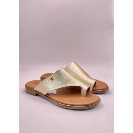Chinelos Em Pele Lages Platino Ref: 2050PL