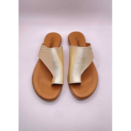 Chinelos Em Pele Lages Platino Ref: 2050PL