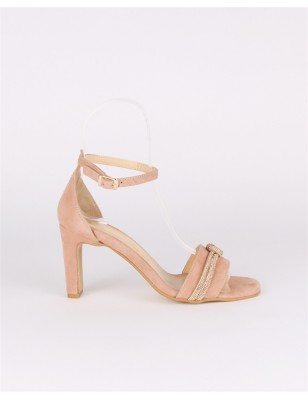 Sandalias Nude Salto Alto Camurca LAGES Ref: 8571