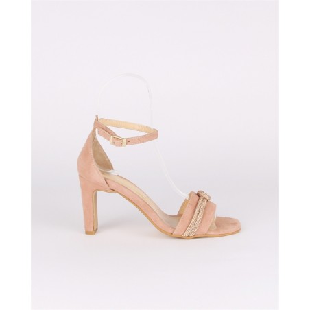 Sandalias Nude Salto Alto Camurca LAGES Ref: 8571