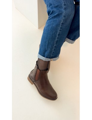 Botas Mulher Cano Curto Castanho Ref: JML202