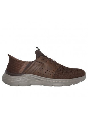 SKECHERS SLIP INS GARNER NEWICK DARK BROWN Ref: 210803