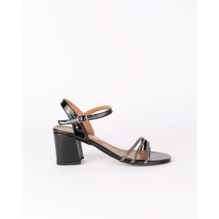 Sandalias Pretas Salto Medio LAGES Ref: 506