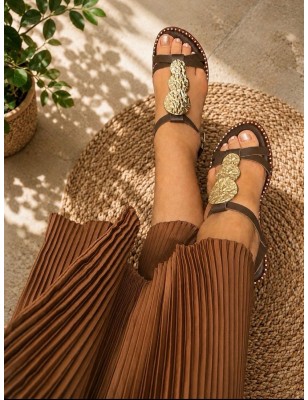 OH MY SANDALS SANDÁLIA RASTEIRA EM PELE REF: 5849