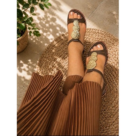 OH MY SANDALS SANDÁLIA RASTEIRA EM PELE REF: 5849