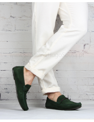 Mocassins Verdes Em Camurca Para Homem Ref: 303
