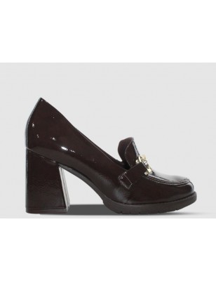 PICCADILLY SAPATO DE SALTO ALTO CACAU VERNIZ GLOSS REF: 343009-6