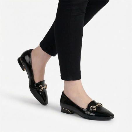 PICCADILLY MAXI - LOAFER  SILVIA SALTO BAIXO PRETO  REF: 279050-7