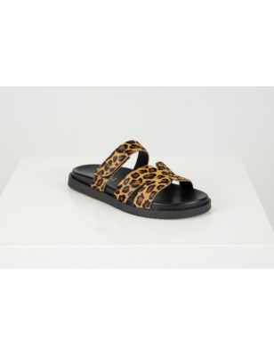 Chinelos em Pele Sacchi Leopardo Ref: 63908