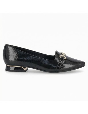 PICCADILLY MAXI - LOAFER  SILVIA SALTO BAIXO PRETO  REF: 279050-7