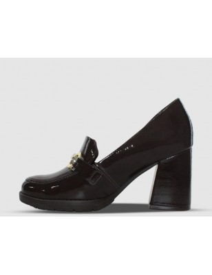 PICCADILLY SAPATO DE SALTO ALTO CACAU VERNIZ GLOSS REF: 343009-6